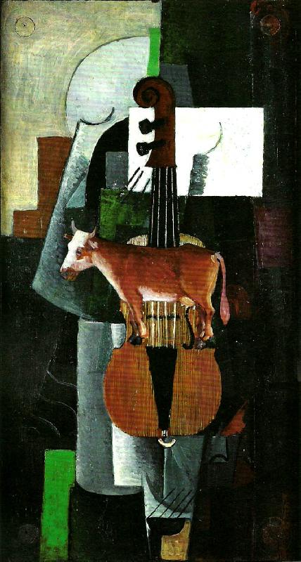 Kazimir Malevich cow and violin oil painting picture